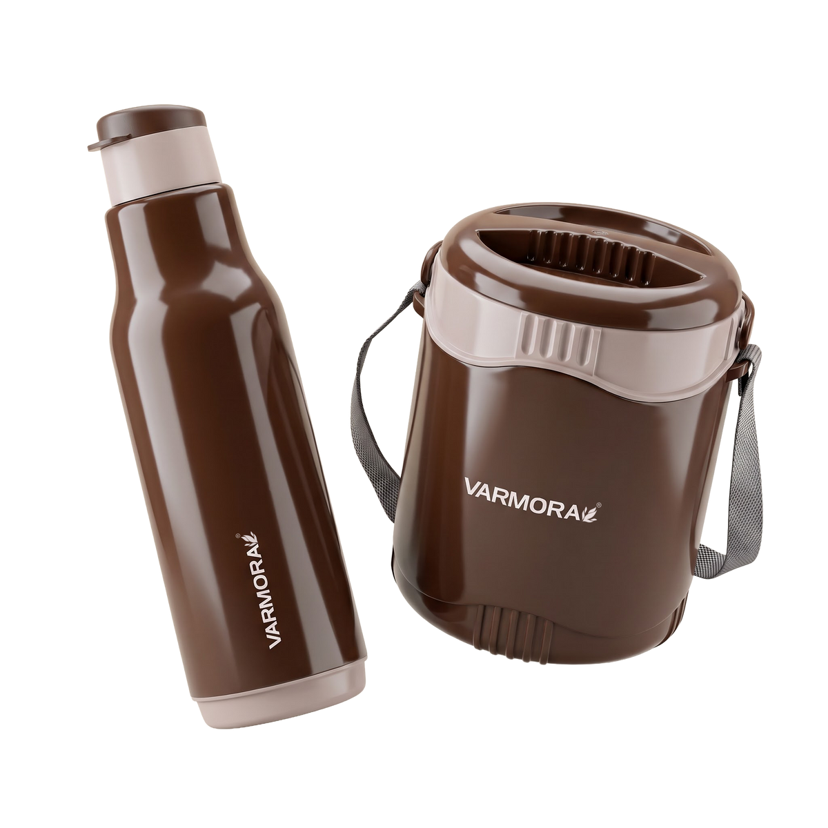 Varmora Bento Lunch 3 + Sofia 600 - Leak-Proof Container, Insulated Outer, 100% Food Grade