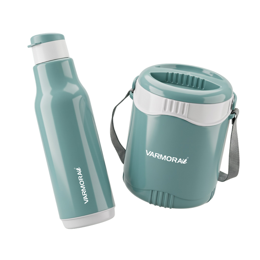 Varmora Bento Lunch 3 + Sofia 600 - Leak-Proof Container, Insulated Outer, 100% Food Grade