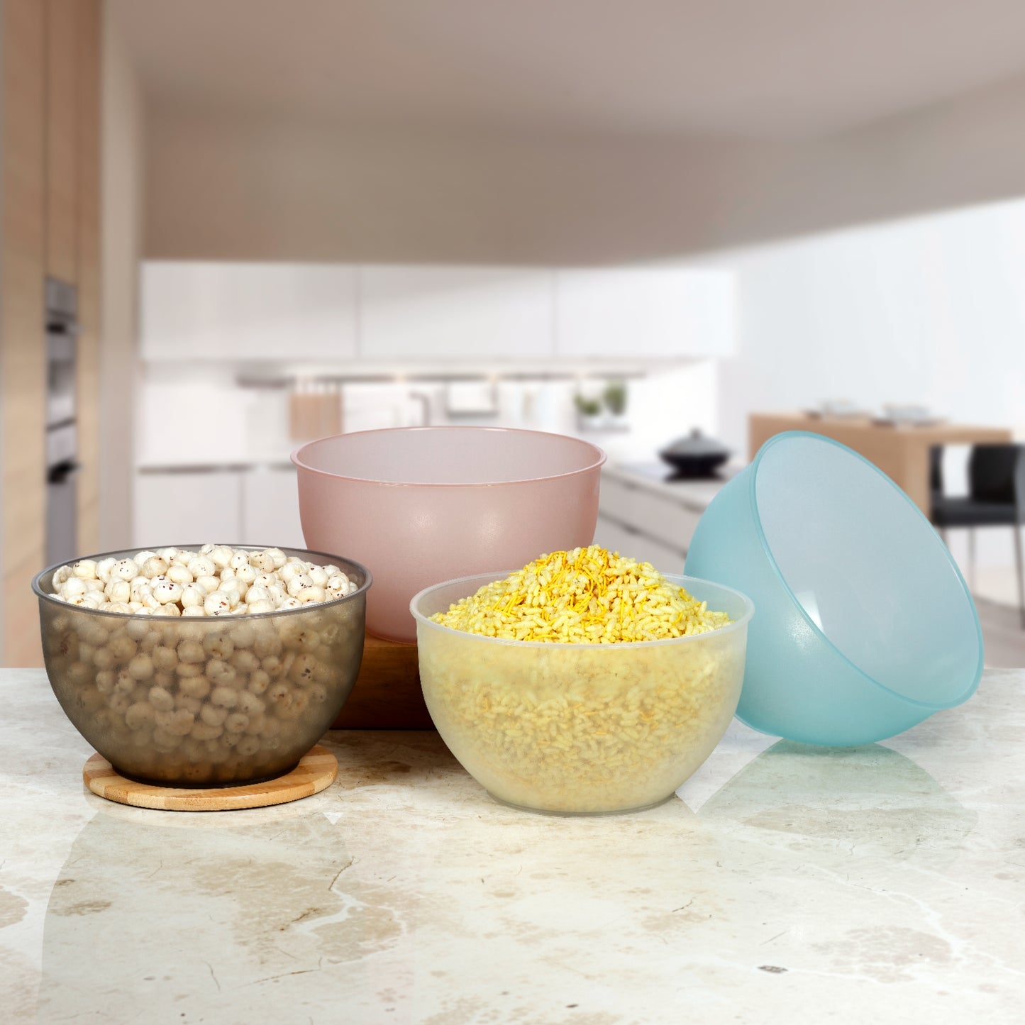Varmora Plastic Mixing Bowl - FDA Approved & BPA Free, Multi-Purpose Bowl, Microwave Friendly