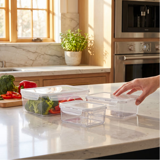 Varmora Clamp It – Rectangle Airtight Storage Container with Clip-Lock Lid, Food-Grade Plastic