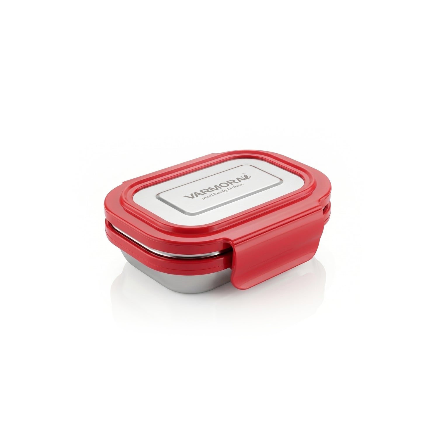 Varmora Stainless Steel Kids Lunch Box with Plastic Lid - BPA-free, FDA-approved Material, Airtight & Leak - Proof Design, Set of 1