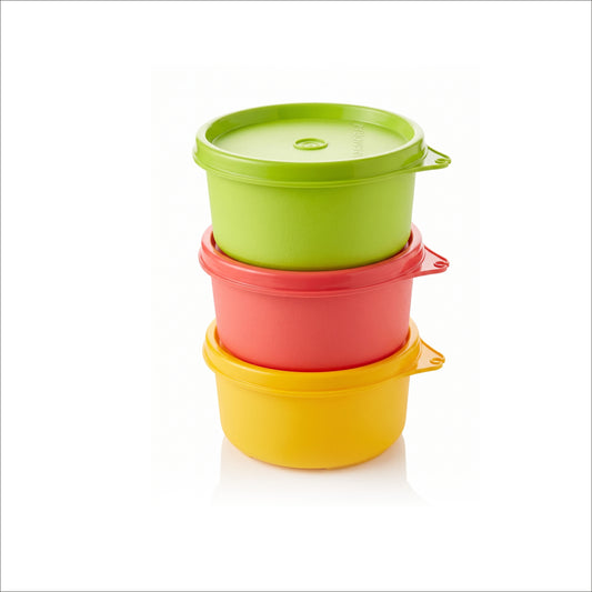Varmora Magnum Bowl 230 ml - Set of 3, Small Plastic Containers, Air- Tight Lids, BPA-Free, Food-Grade Material
