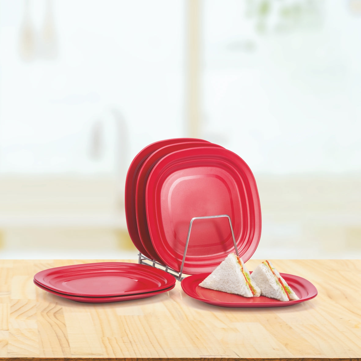 Varmora Side Plate - Set of 6, 100% Virgin Plastic, Unbreakable & Food Grade