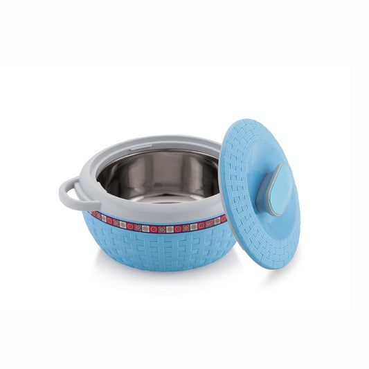 Varmora Breeza Casserole - Insulated Hot Pot with Steel Finish Lid, 100% Virgin Plastic, Keeps Food Warm for Longer
