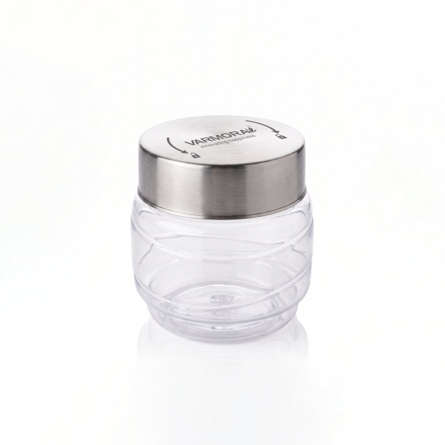 Varmora SS Store N Stack - Plastic Container For Kitchen, Air-Tight Steel Lid, Ideal for Storing Daal, Spices & Condiments, 500 ML, Set of 3