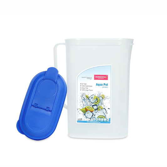 Varmora Aqua Pot - Water Storage Jug, 100% Virgin Plastic, Air Tight & BPA Free, Odour Free, Food Grade