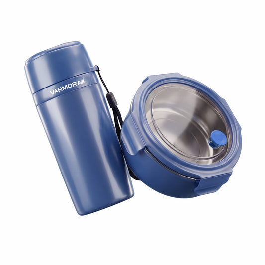 Varmora Uniq Lunch & Aqua Optima 300 ml - Leak Proof Container, Insulated Outer, 100% Food Grade