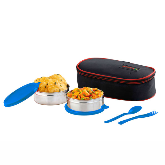 Varmora Xtra Fresh - Rectangular Lunch Box with Small Container, 100% Virgin Plastic, Food Grade & Leak Proof