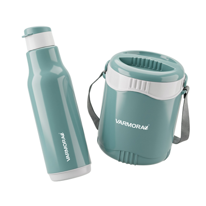 Varmora Bento Lunch 3 + Sofia 600 - Leak-Proof Container, Insulated Outer, 100% Food Grade