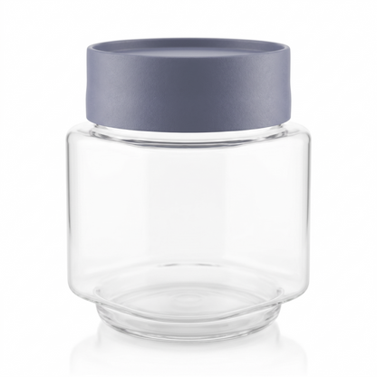 Varmora Store N Stack Square 650 ml - Set of 3, Dry Storage Containers, Airtight Lid, Stackable Design, Transparent Plastic Canisters