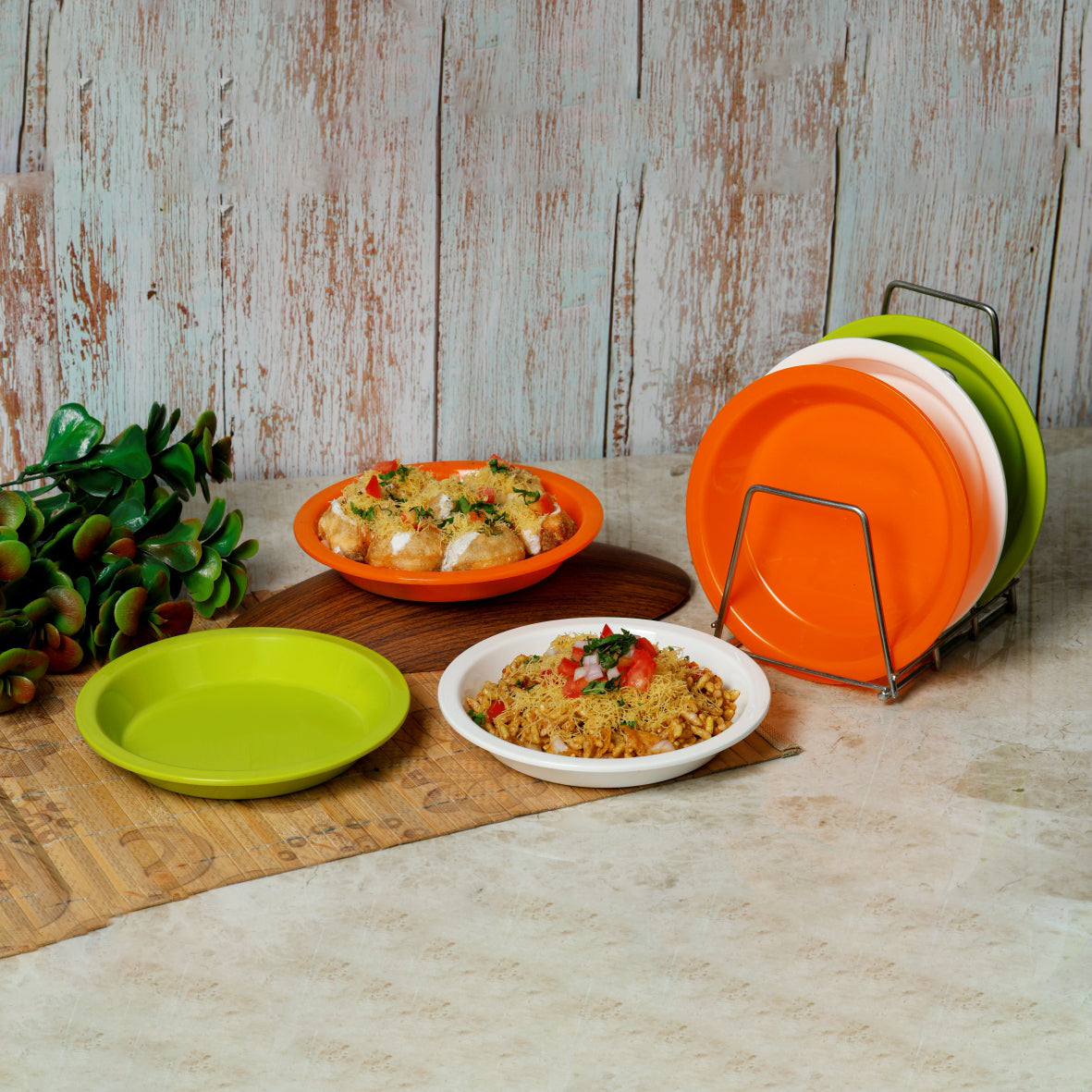Varmora Nasta Plate - Snack Serving Plate, 100% Virgin Plastic, Unbreakable & Food Grade