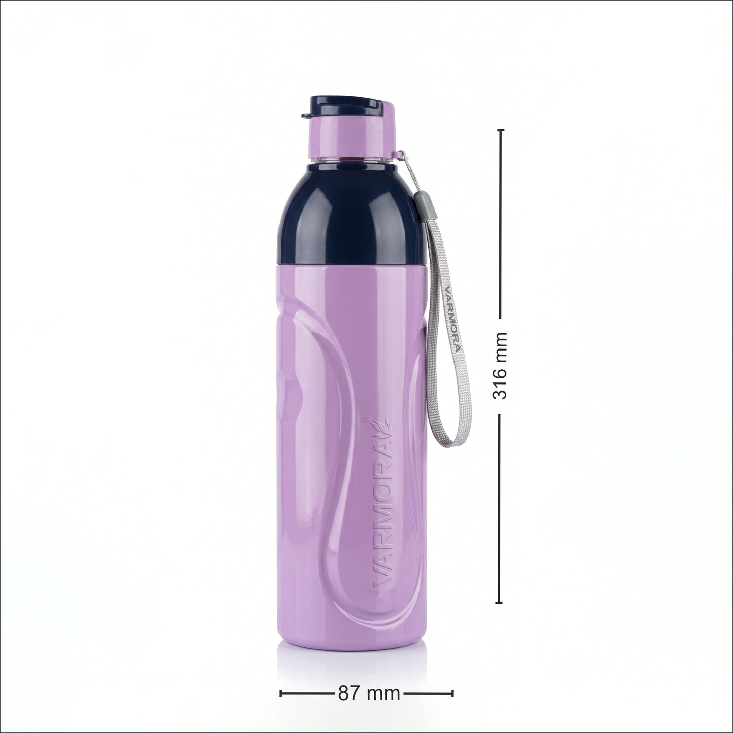 Varmora Ares - Insulated Water Bottle, Plastic Inner, 100% Virgin Plastic, warm & Cold Compatible, BPA Free