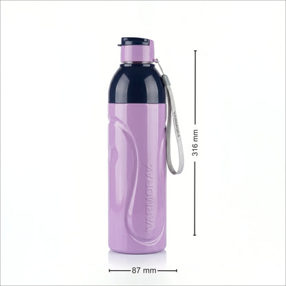 Varmora Ares - Insulated Water Bottle, Plastic Inner, 100% Virgin Plastic, warm & Cold Compatible, BPA Free