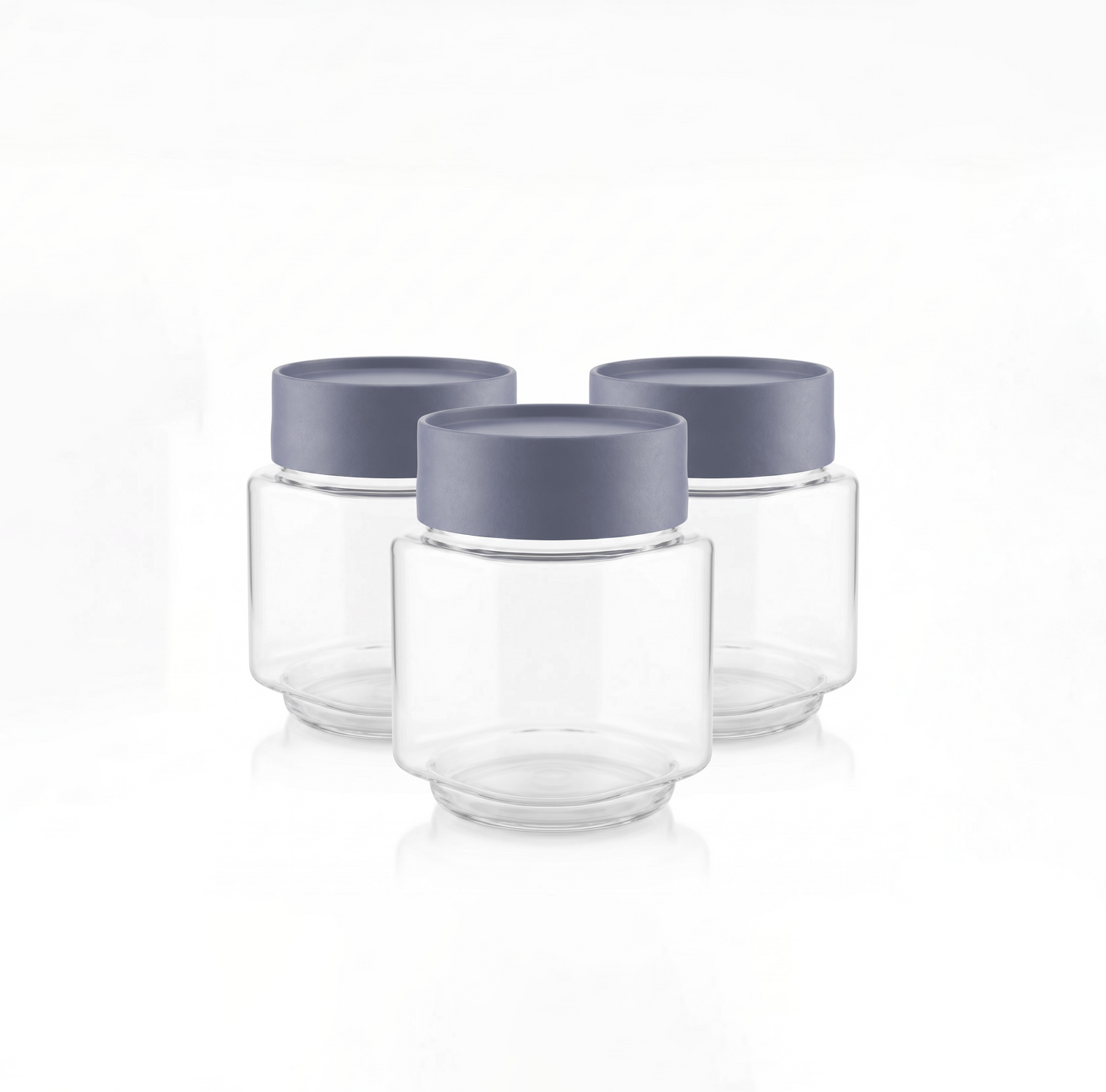 Varmora Store N Stack Square 650 ml - Set of 3, Dry Storage Containers, Airtight Lid, Stackable Design, Transparent Plastic Canisters