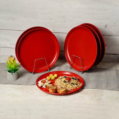 Varmora Round Dinner Plate - Set of 6, 100% Virgin Plastic, Unbreakable & Food Grade
