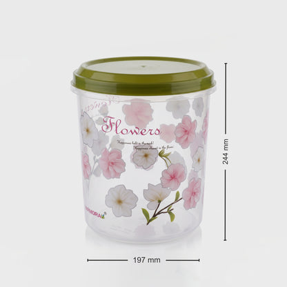 Varmora Mega Glory Round Set Flower - Set of 3, Air-Tight Lid, Transparent, BPA-Free Food-Grade Plastic