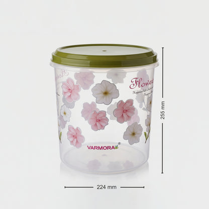 Varmora Mega Glory Round Set Flower - Set of 3, Air-Tight Lid, Transparent, BPA-Free Food-Grade Plastic