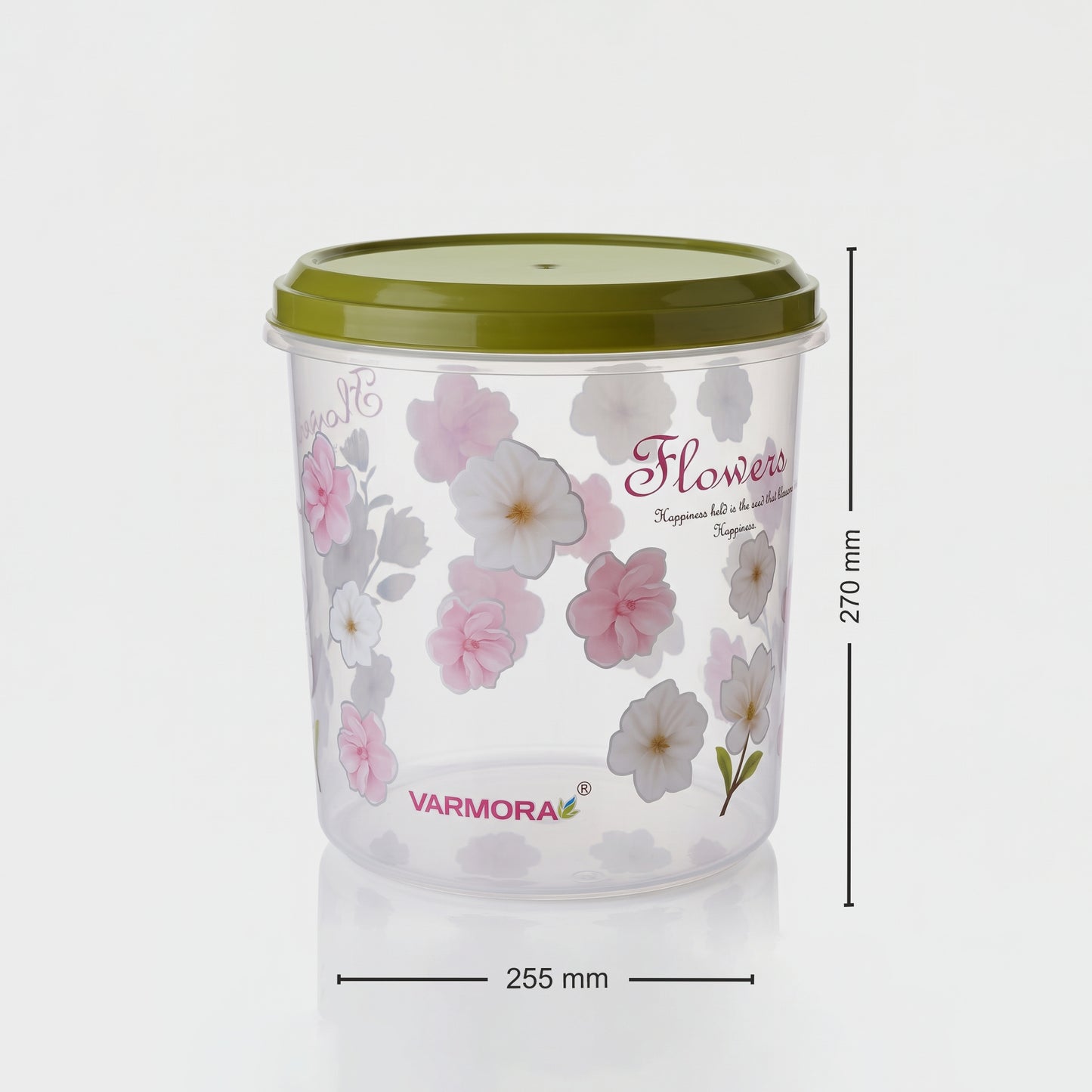 Varmora Mega Glory Round Set Flower - Set of 3, Air-Tight Lid, Transparent, BPA-Free Food-Grade Plastic