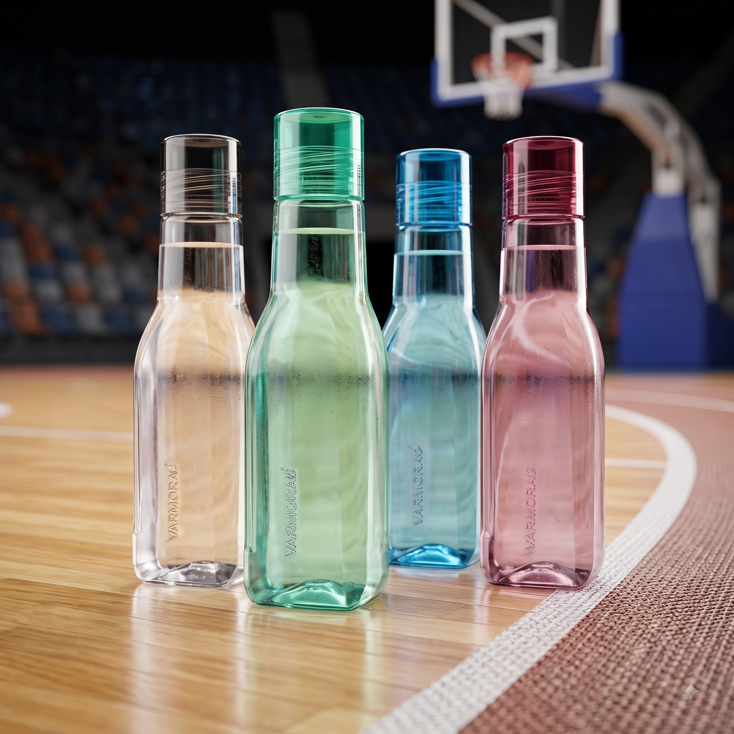 Varmora Aqua Flora – Plastic Water Bottle, BPA Free, 100% Virgin Plastic, Leak Proof, Ideal for Daily Desk Hydration, 500 ml., 750 ml., 1 Litre.