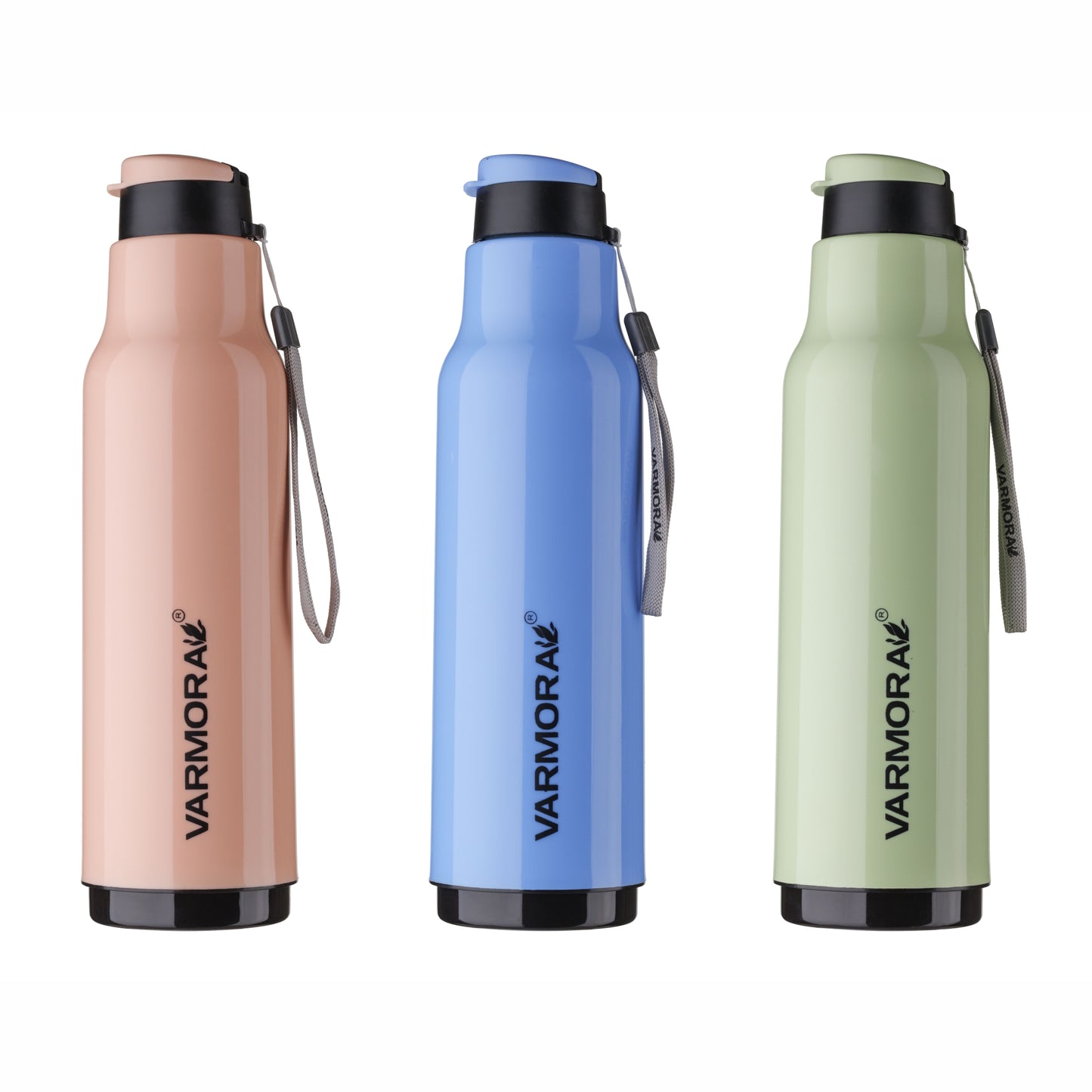 Varmora Sofia - Insulated Water Bottle, Plastic Inner, 100% Virgin Plastic, warm & Cold Compatible, BPA Free