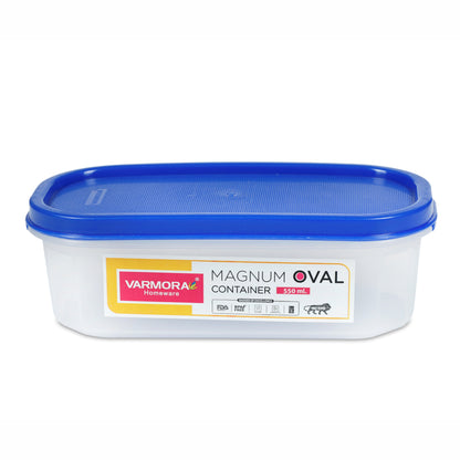 Varmora Magnum Oval Container - Large Plastic Containers With Air-Tight Lid, For Storing Atta, Flour & Rice, BPA-Free, 500 ML, 1200 ML, 1800 ML, 2400 ML