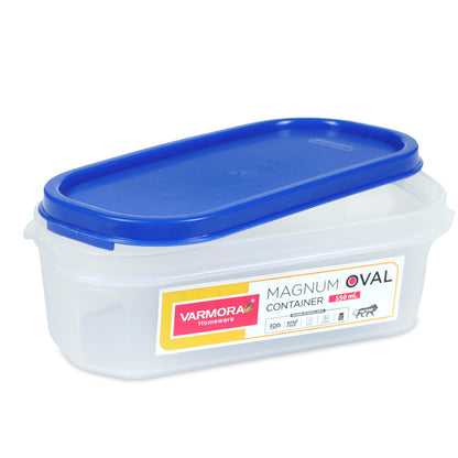 Varmora Magnum Oval Container - Large Plastic Containers With Air-Tight Lid, For Storing Atta, Flour & Rice, BPA-Free, 500 ML, 1200 ML, 1800 ML, 2400 ML