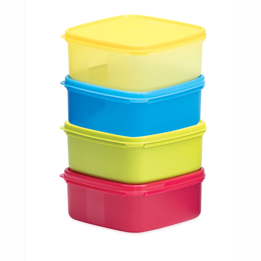Varmora V Fresh Assorted 650 ML - Set of 4, FDA Approved, BPA-Free, Fun Colors, Fresh and Hygienic Food Storage