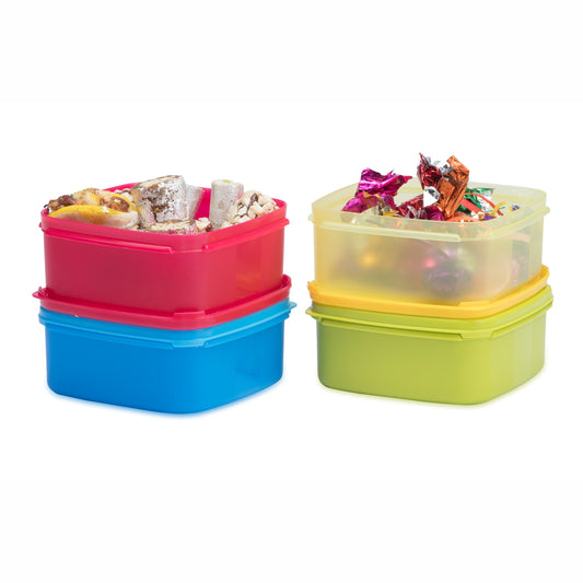 Varmora V Fresh Assorted 650 ML - Set of 4, FDA Approved, BPA-Free, Fun Colors, Fresh and Hygienic Food Storage