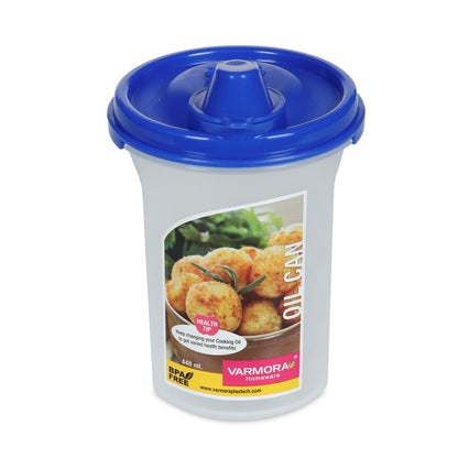 Varmora Oil Can - Plastic Oil Container, Leak Proof, Food-Grade Material, FDA Approved & BPA-Free, 440 ML, 650 ML