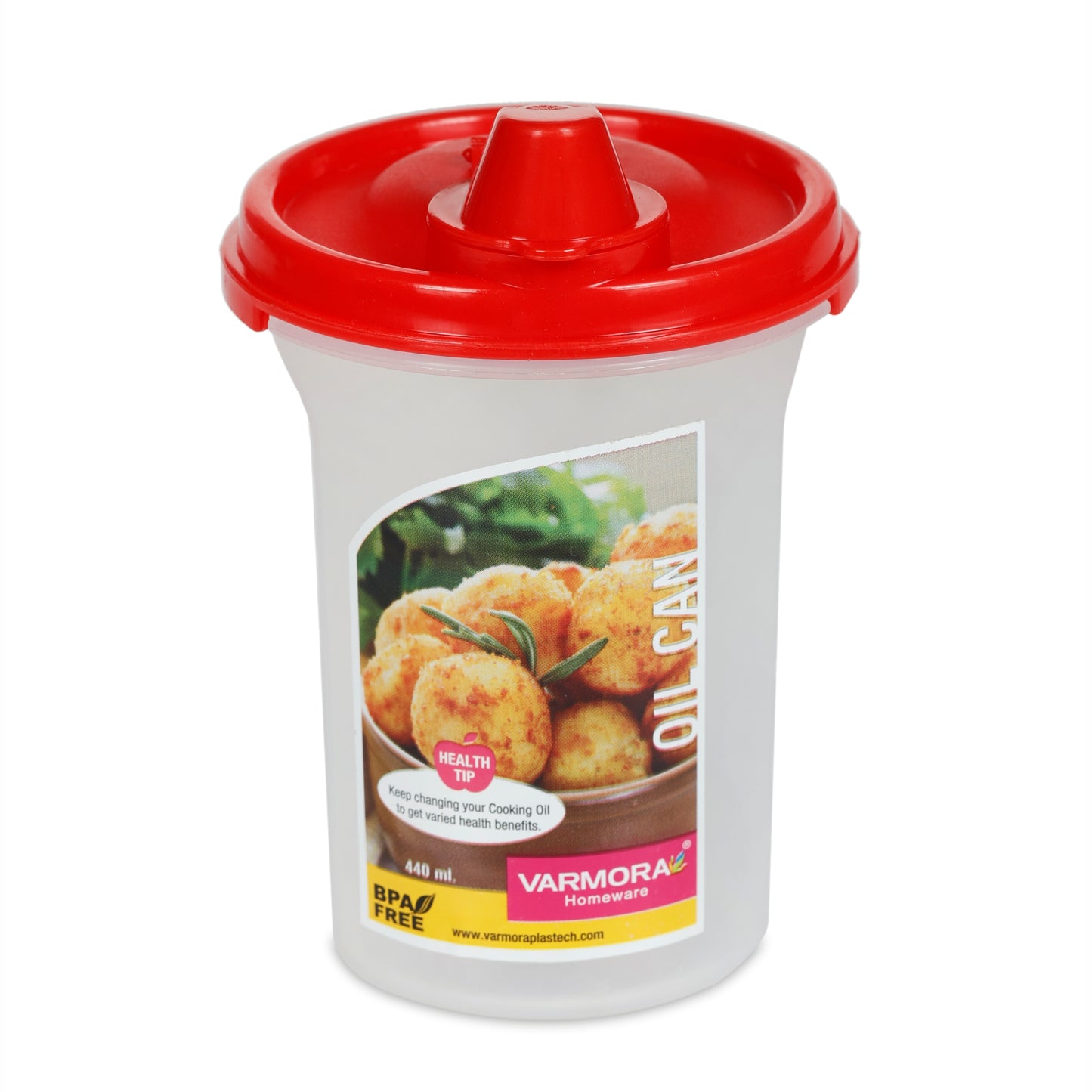 Varmora Oil Can - Plastic Oil Container, Leak Proof, Food-Grade Material, FDA Approved & BPA-Free, 440 ML, 650 ML