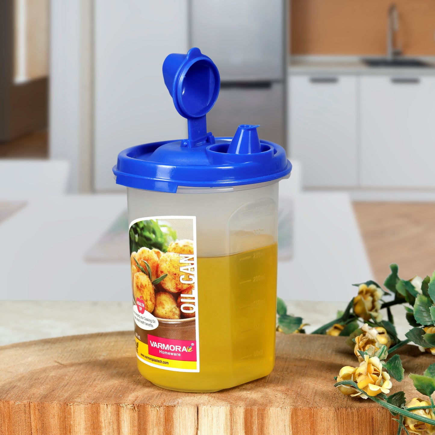 Varmora Oil Can - Plastic Oil Container, Leak Proof, Food-Grade Material, FDA Approved & BPA-Free, 440 ML, 650 ML