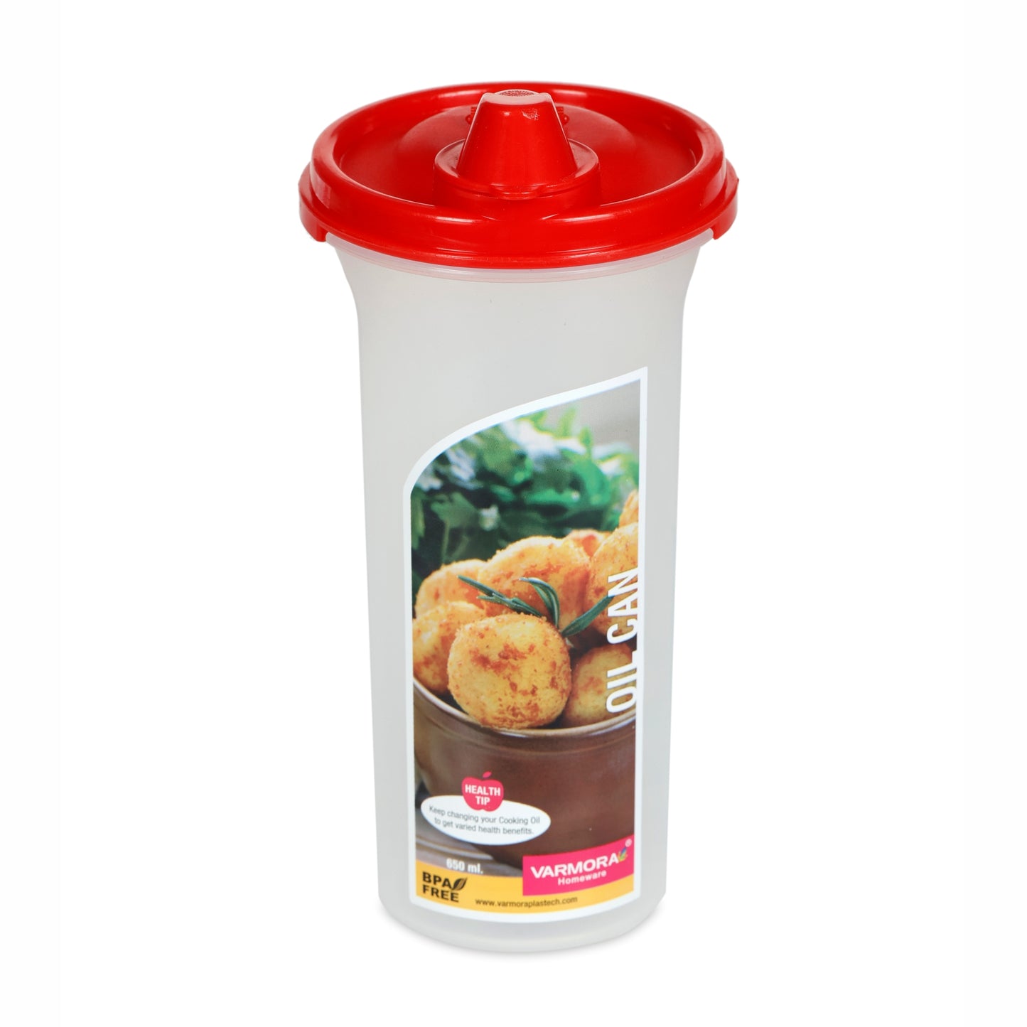 Varmora Oil Can - Plastic Oil Container, Leak Proof, Food-Grade Material, FDA Approved & BPA-Free, 440 ML, 650 ML