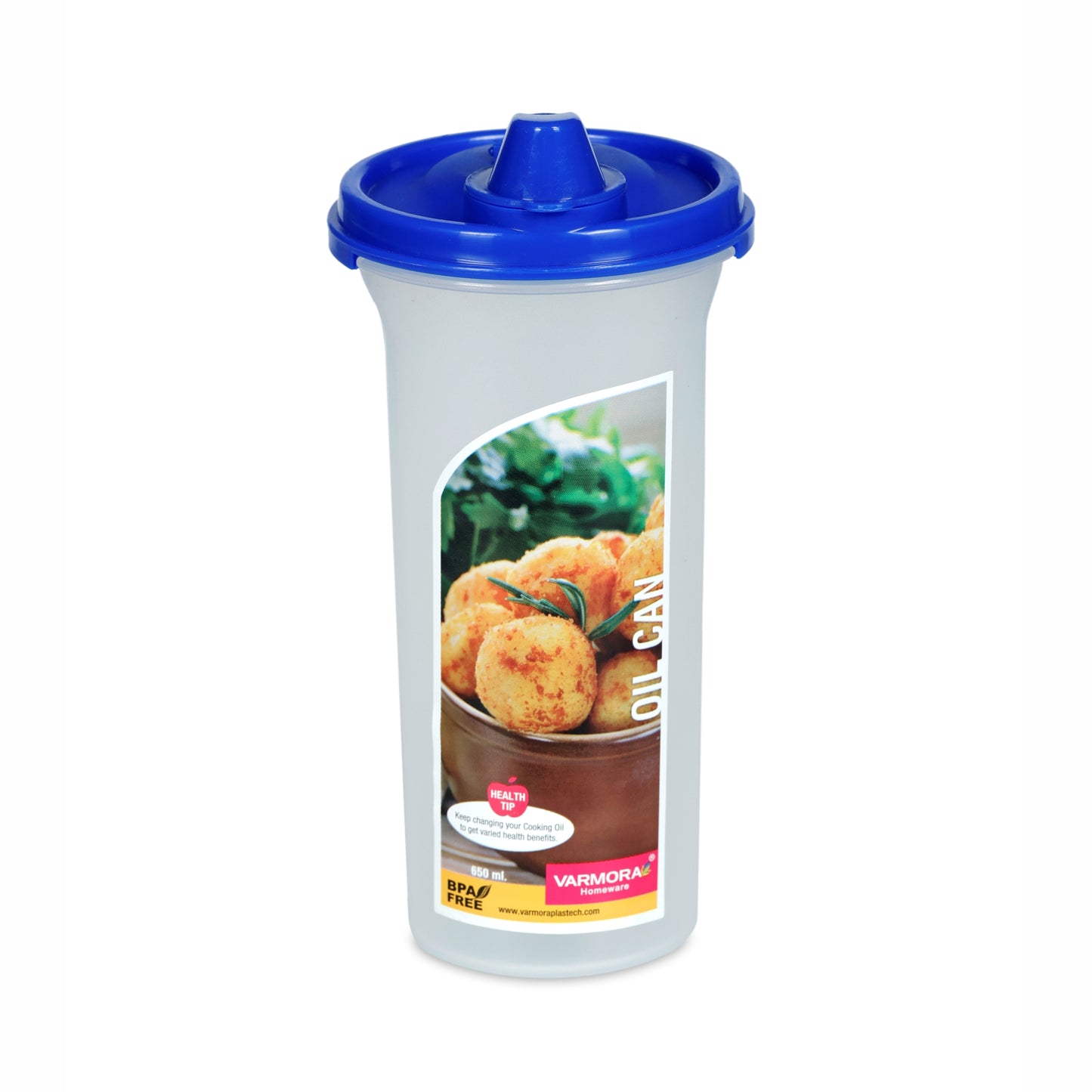 Varmora Oil Can - Plastic Oil Container, Leak Proof, Food-Grade Material, FDA Approved & BPA-Free, 440 ML, 650 ML