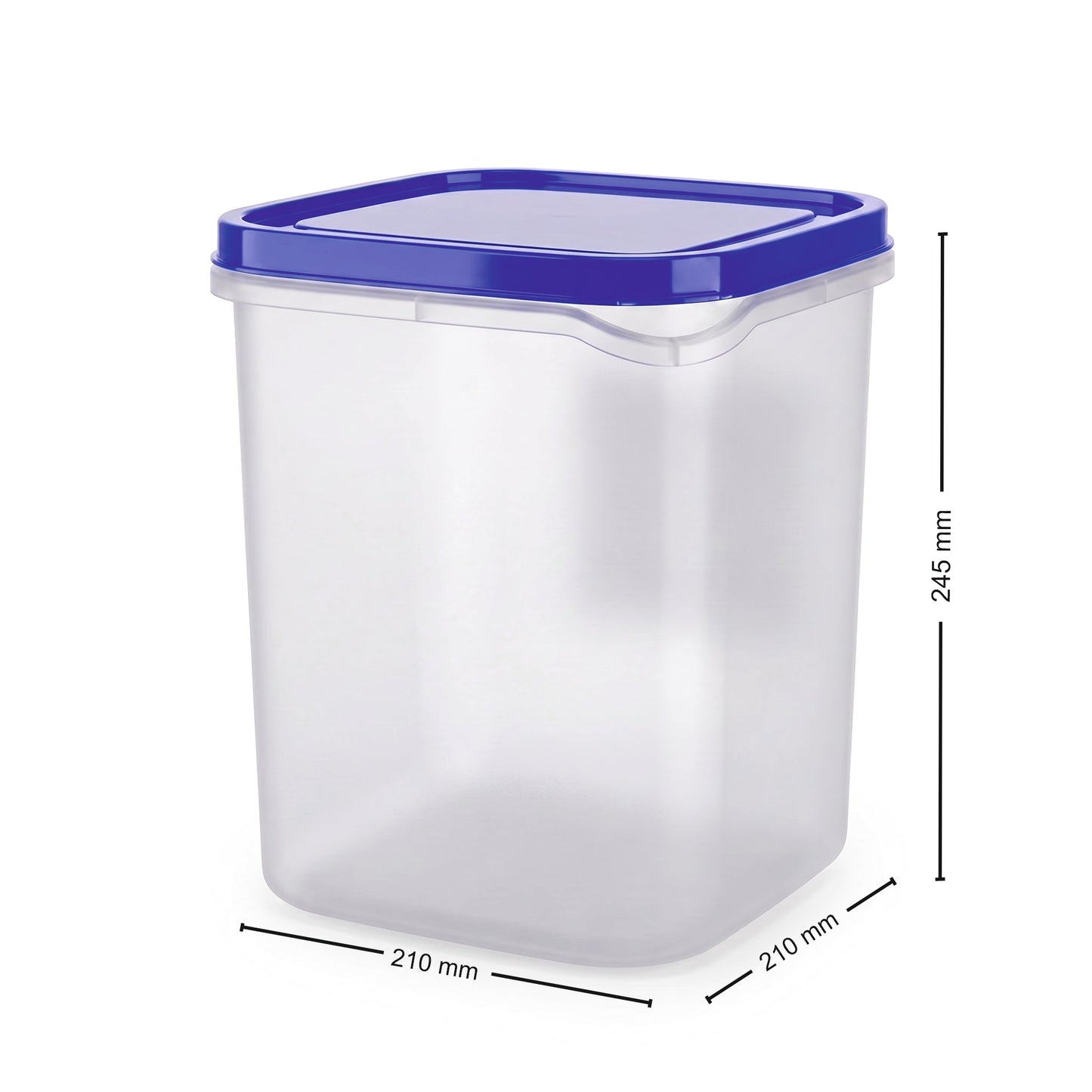 Varmora Glory Square Container – Air-Tight Lid, Transparent, Space-Efficient, 100% Food-Grade Plastic (5 Ltr / 7 Ltr / 10 Ltr)