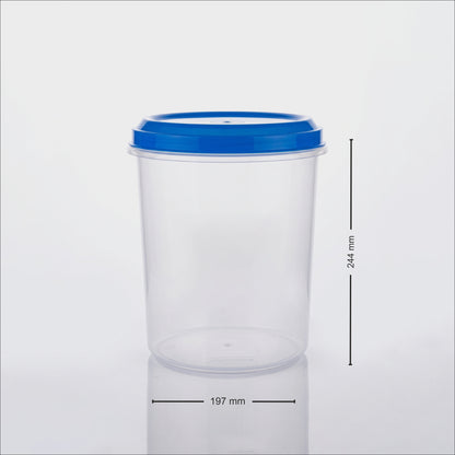 Varmora Glory - Set of 3(5,7,10 Ltr), Plastic Containers With Air-Tight Lid, For Storing Atta, Flour & Rice, Transparent Design, BPA Free 100% Food-Grade Plastic