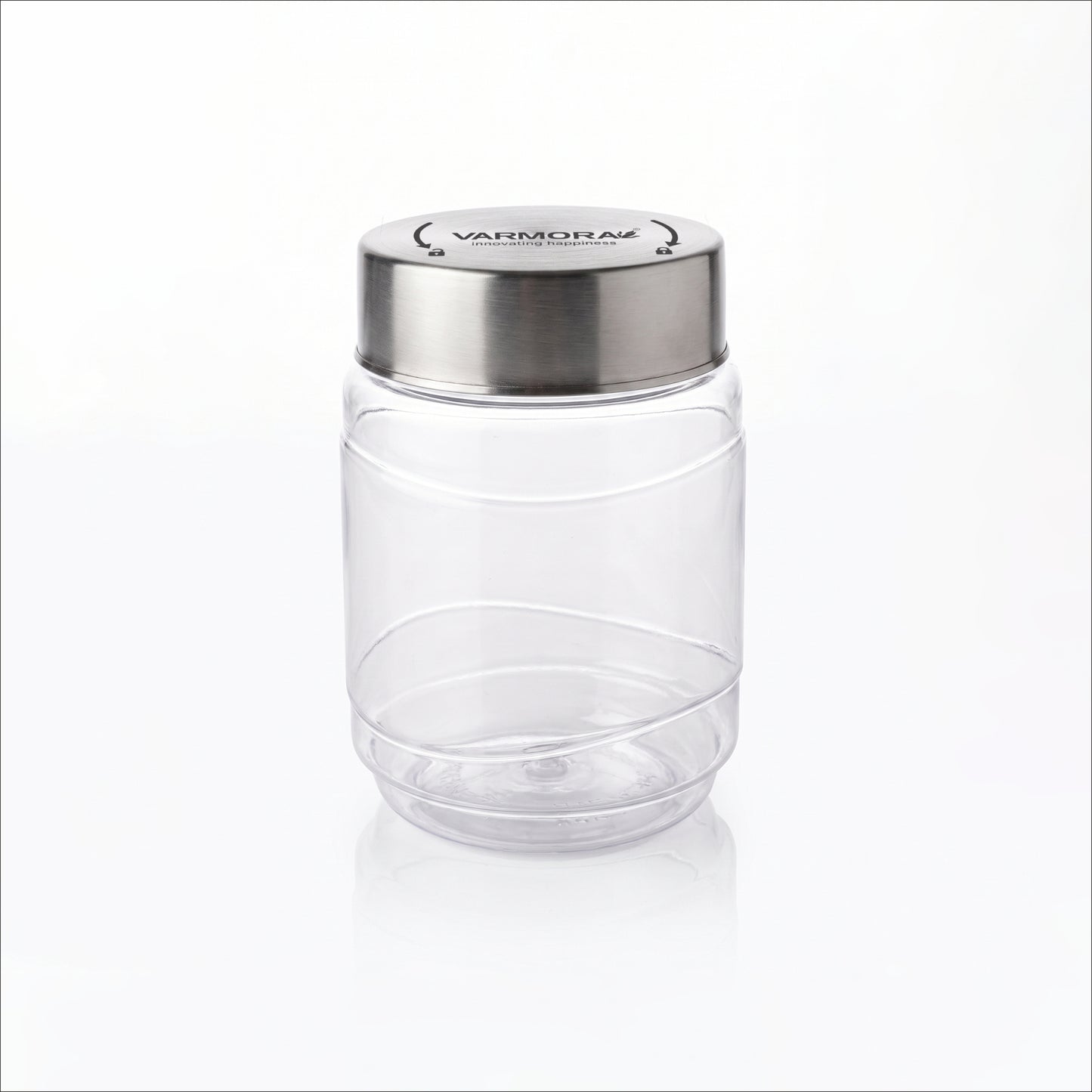 Varmora SS Store N Stack - Plastic Container For Kitchen, Air-Tight Steel Lid, Ideal for Storing Daal, Spices & Condiments, 750 ML, Set of 3