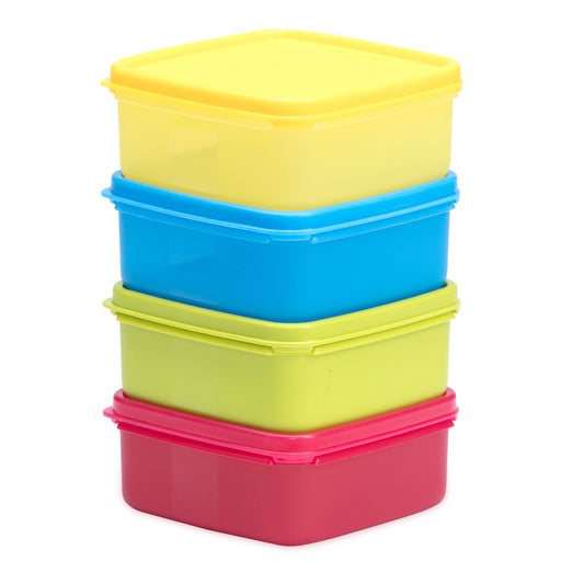 Varmora V Fresh Assorted 400 ML - Set of 4, FDA Approved, BPA-Free, Fun Colors, Fresh and Hygienic Food Storage