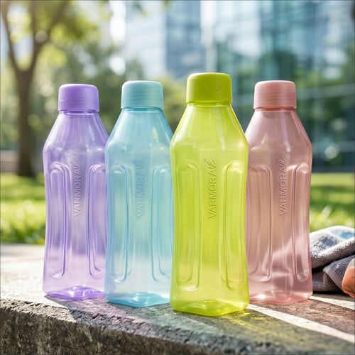 Varmora Aqua Fresh – Plastic Water Bottle, BPA Free, Food Grade Plastic, Transparent Design, 1000ml