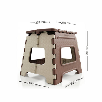 Varmora Folding Stool Small - Lightweight & Portable, Ergonomic Handle, Sturdy Design