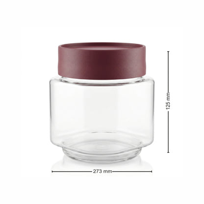 Varmora Store N Stack Square 650 ml - Set of 3, Dry Storage Containers, Airtight Lid, Stackable Design, Transparent Plastic Canisters