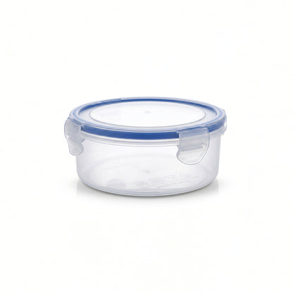 Varmora Clamp It - Transparent Round Plastic Container, Set of 2 – 450 ML, Air-Tight Lid, Stackable & BPA Free, Food-Grade Material