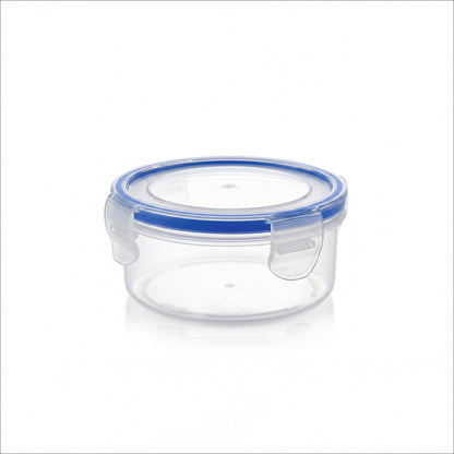 Varmora Clamp It - Transparent Round Plastic Container, Set of 3 – 230 ML, Air-Tight Lid, Stackable & BPA Free, Food-Grade Material