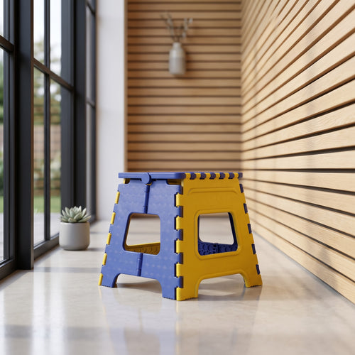 Varmora Folding Stool Small - Lightweight & Portable, Ergonomic Handle, Sturdy Design