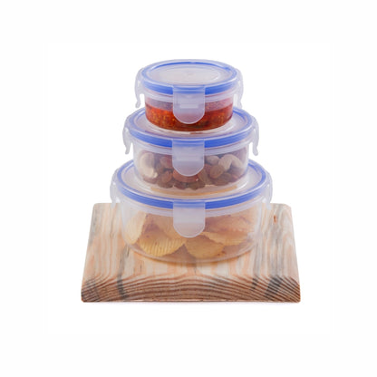 Varmora Clampit Full Set - 3 Pcs Airtight Storage Container Set with Locking Clips, 100% Virgin Plastic, Food Grade & Leak Proof