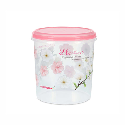 Varmora Mega Glory Round Set Flower - Set of 3, Air-Tight Lid, Transparent, BPA-Free Food-Grade Plastic