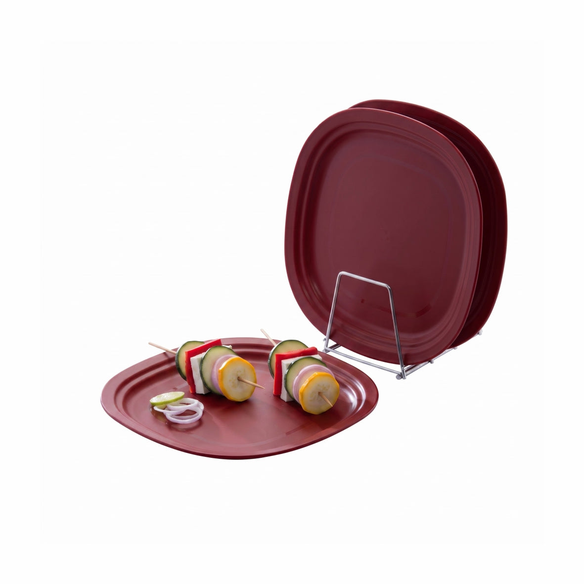 Varmora Dinner Plate - Set of 3, 100% Virgin Plastic, Unbreakable & Food Grade