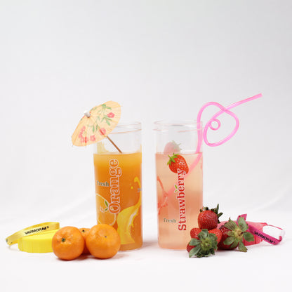 Varmora Sparkle Buddy - Printed Water Glass with Strap, 450 ml, 100% Virgin Plastic, Unbreakable & Food Grade