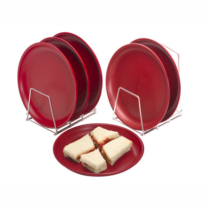 Varmora Round Side Dinner Plate - Set of 6, 100% Virgin Plastic, Unbreakable & Food Grade
