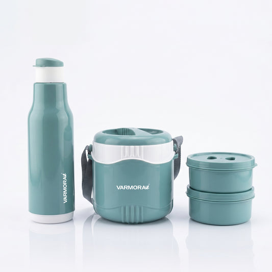Varmora Bento Lunch 2 + Sofia 600 - Leak-Proof Container, Insulated Outer, 100% Food Grade