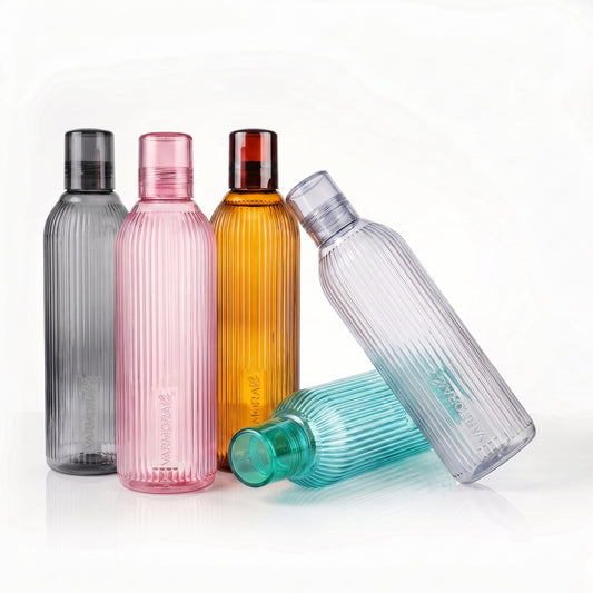 Varmora Aqua Hydroline – Plastic Water Bottle, BPA Free, 100% Virgin Plastic, Leak Proof, 1 Litre.